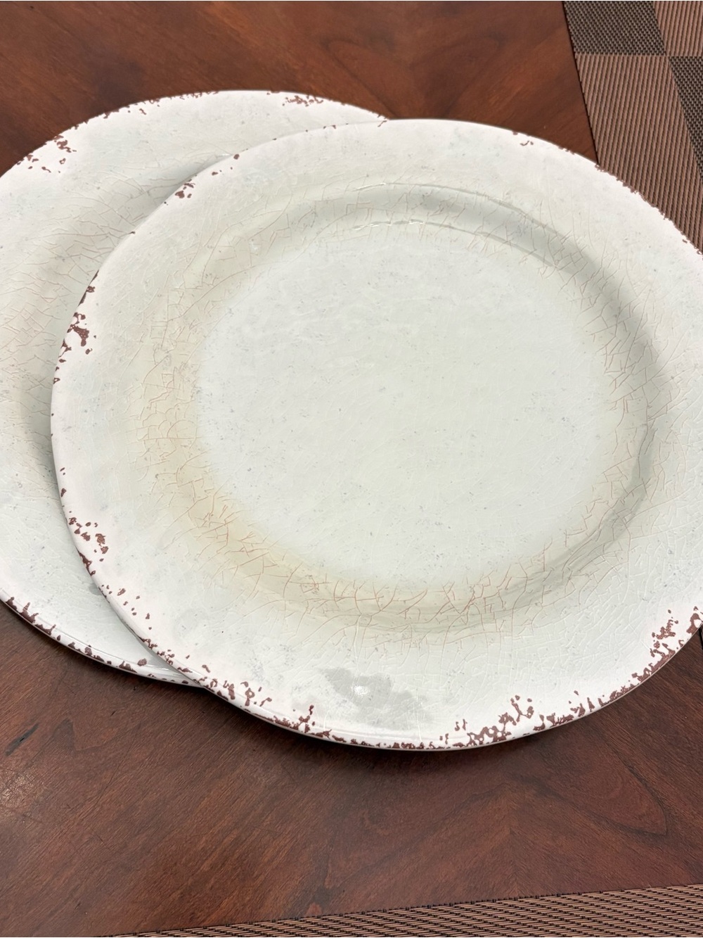 Al Fresco Hobby Lobby Crackle Dinner Plates 11" Melamine Rustic Farmhouse
